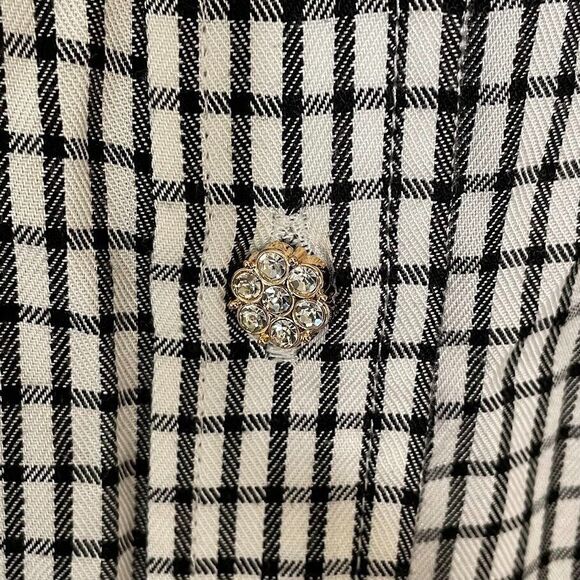 Nic+Zoe Femme Plaid Shirt Womens Sz 2X Black Plaid Button Up Long Sleeve Blouse - Picture 7 of 13